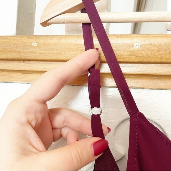 Show Me Your Mumu Merlot Chiffon Caitlin Ruffle Maxi Dress Size S - Picture 4 of 9